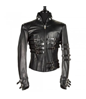 Hot Mj Michael Jackson Leather Jacket Military Style Gothic Jacket Fast Shipping